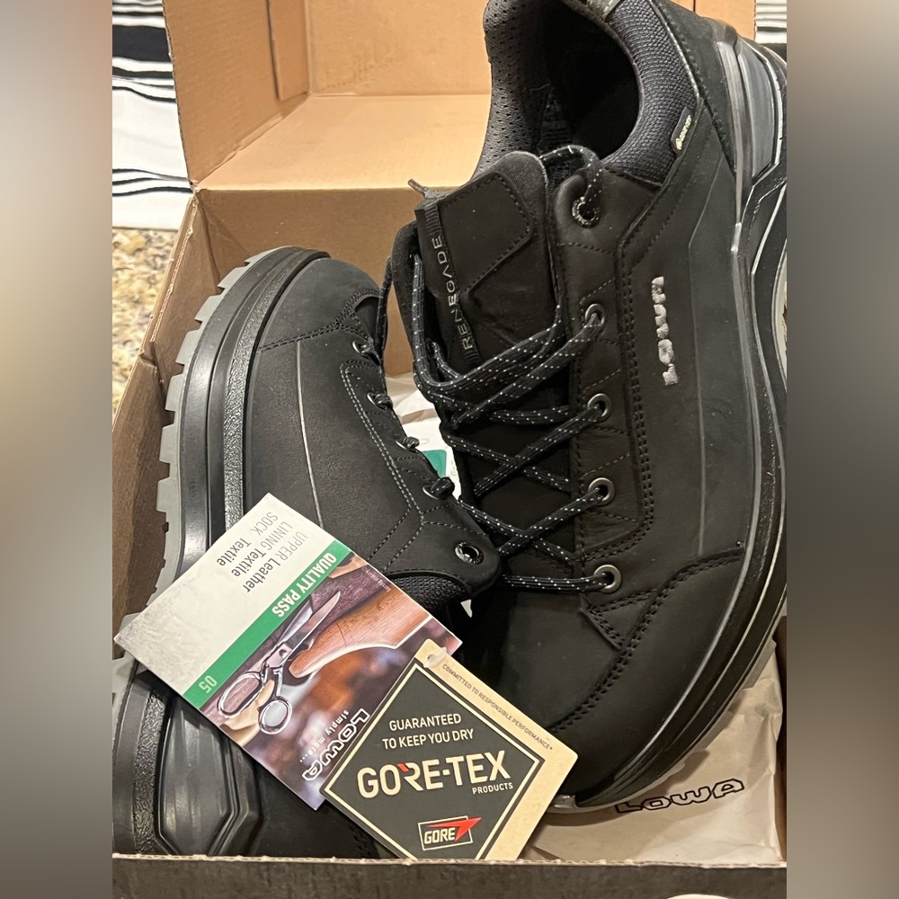 Lowa Black Leather Gore-Tex Shoes